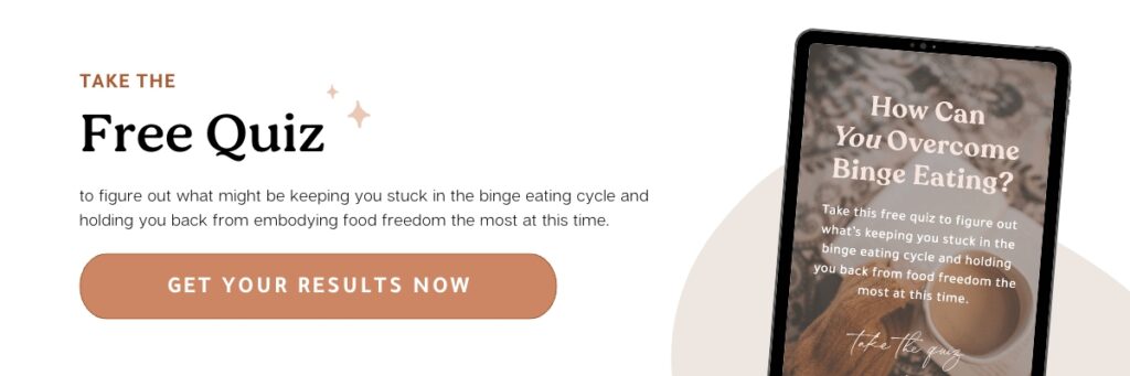 image of the free why do I binge eating quiz from The Intuitive Nutritionist